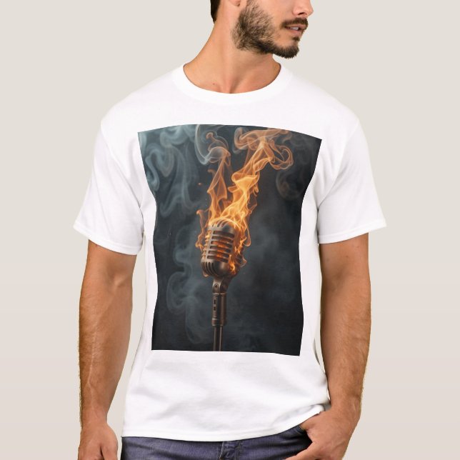 T-shirt Mic en feu (Devant)