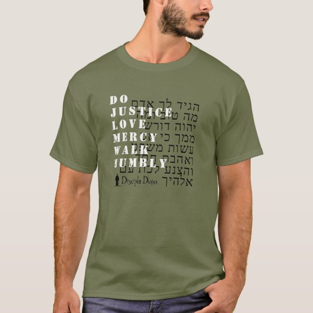 T-shirt Micah 6:8 hébreu (Devant)