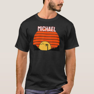 T-shirt Michael Palm Tree Sunset Retro Vintage Dunes de sa
