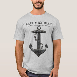 T-shirt Michigan Ancrage métallique chrome pirate nautique