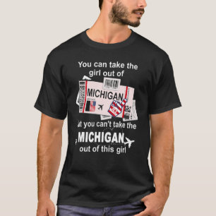 T-shirt Michigan Boarding Pass Michigan Girl