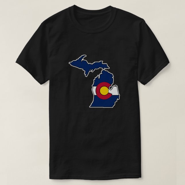 T-shirt Michigan contour drapeau du Colorado (Design devant)