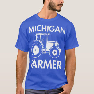T-shirt Michigan Farmer Vintage Men Tractor Farm Local Fo