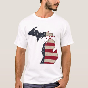T-shirt Michigan Fière Americana Stars and Stripes