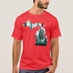 T-shirt Michigan Map Morel Chasse aux champignons