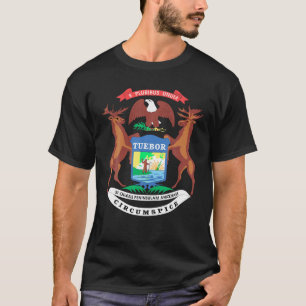 T-shirt Michigan MI État Drapeau USA T Shirt