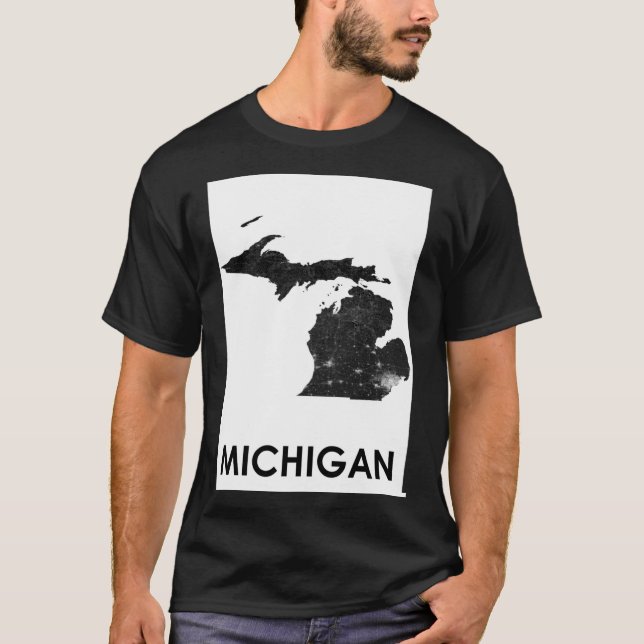 T-shirt Michigan Street Map (Devant)
