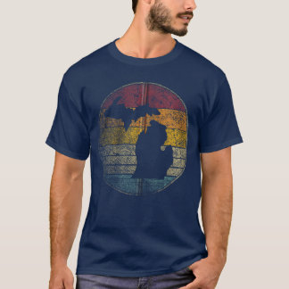 T-shirt Michigan Vintage Distressed Retro Style Silhouette