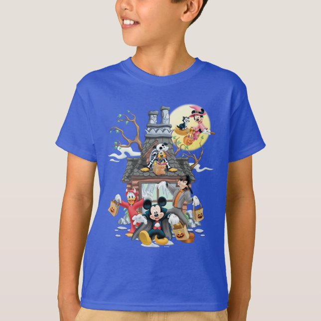 T-shirt Mickey et les amis Haunted House (Devant)