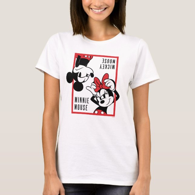 T-shirt Mickey et Minnie | Conception combinée mignonne (Devant)