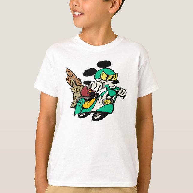 T-shirt Mickey français | Course à Vespa (Devant)