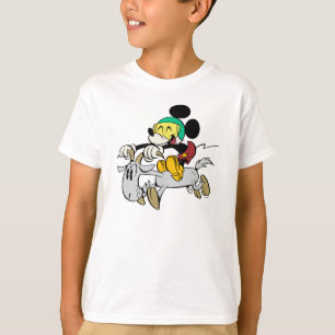 T-shirt Mickey français  Heureux sur Vespa