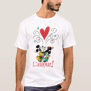 T-shirt Mickey français   L'amour