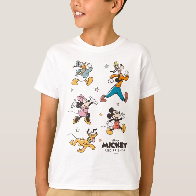 T-shirt Mickey & Friends Retro Stars and Stripes Graphic (Devant)