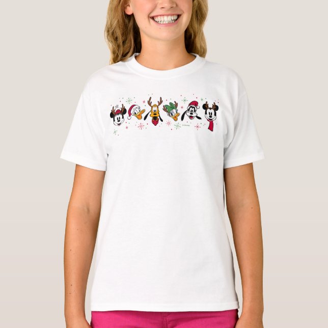 T-shirt Mickey & Friends Snowflakes Noël (Devant)
