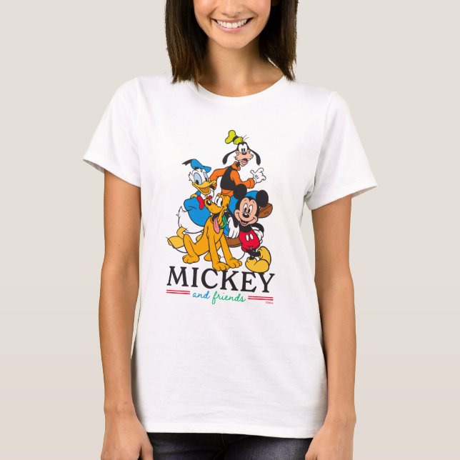 T-shirt Mickey & Friends Vintage Squad Graphisme (Devant)