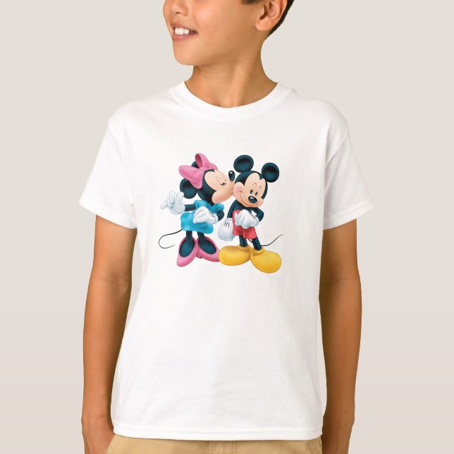 T-shirt Mickey & Minnie | Baiser sur la joue (Devant)