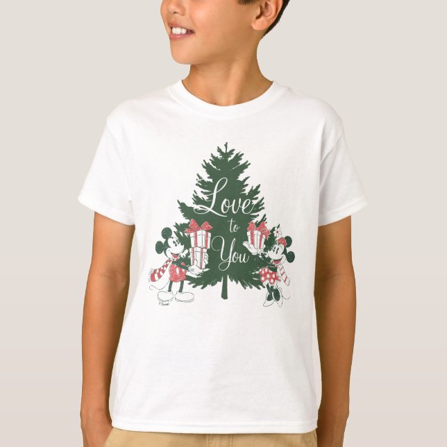 T-shirt Mickey & Minnie | L'amour de Noël pour vous (Devant)