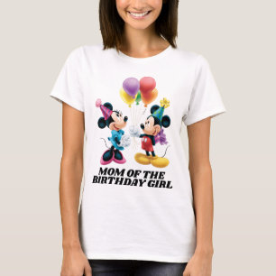 T-shirt Mickey & Minnie   Maman de la fille d'anniversaire