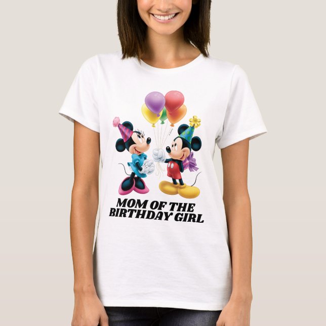 T-shirt Mickey & Minnie | Maman de la fille d'anniversaire (Devant)