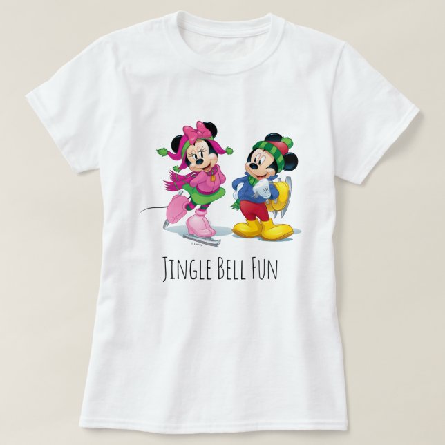 T-shirt Mickey & Minnie Patinage sur glace (Design devant)