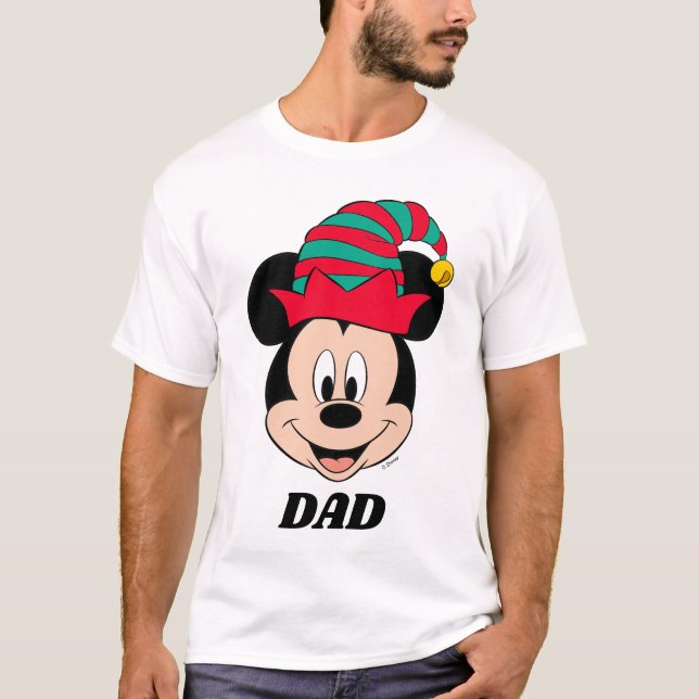 T-shirt Mickey Mouse | Casquette elfe de Noël (Devant)
