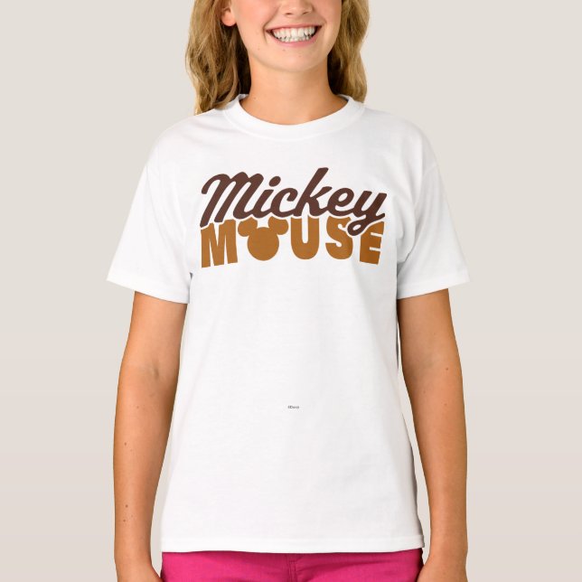 T-shirt Mickey Mouse Icon Name Typography (Devant)
