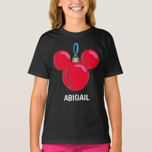 T-shirt Mickey Mouse Ornement de Noël - Nom