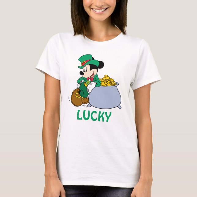T-shirt Mickey Mouse Pot d'or| Saint-Patrick's Day (Devant)