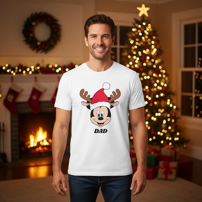 T-shirt Mickey Mouse | Reindeer Antlers & Santa Hat (Créateur téléchargé)