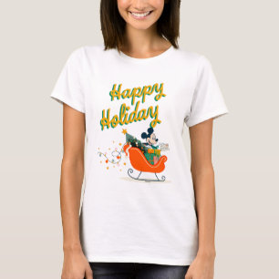 T-shirt Mickey Mouse Sleigh Ride   Joyeux Fêtes