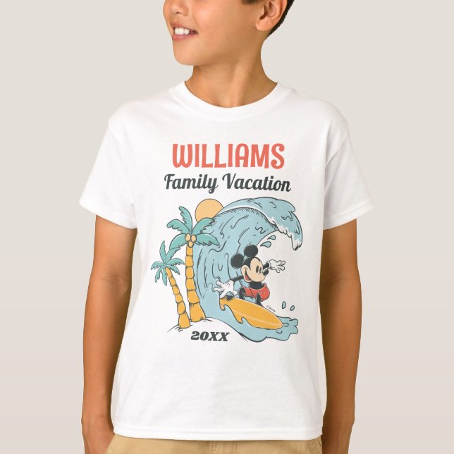 T-shirt Mickey Mouse | Summer Beach Vacances en famille (Devant)