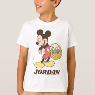 T-shirt Mickey Mouse tenant une corbeille d'oeufs de Pâqu