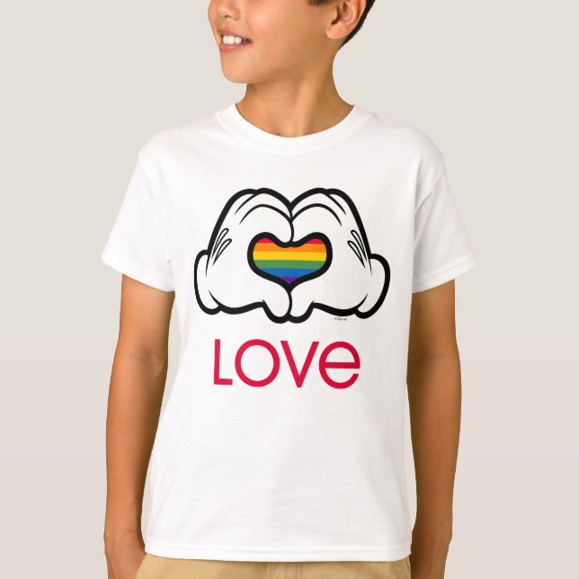 T-shirt Mickey Rainbow Love (Devant)