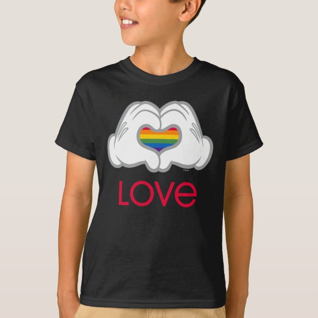 T-shirt Mickey Rainbow Love (Devant)