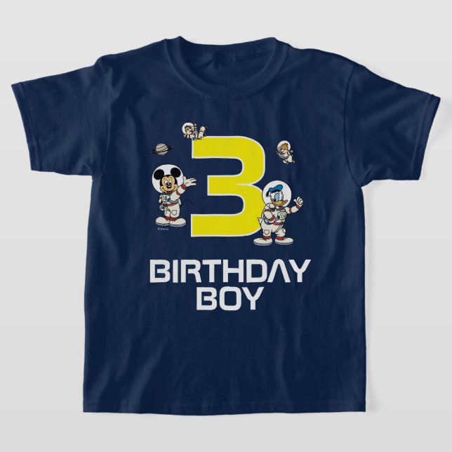 T-shirt Mickey Souris Espace Extérieur Anniversaire Garçon (Poser)