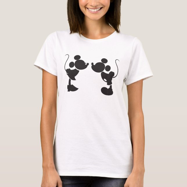 T-shirt Mickey Souris et Minnie Silhouette (Devant)