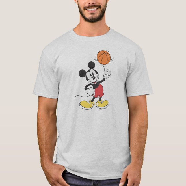 T-shirt Mickey sportif| Basket-ball en rotation (Devant)