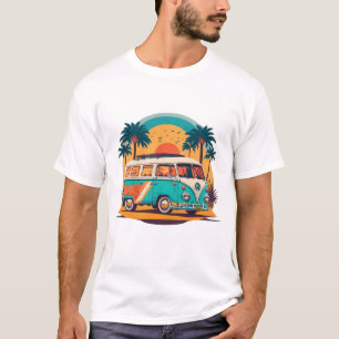 T-shirt Microbus Miami street palms à l'arrière