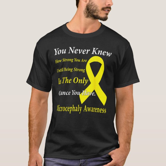 T-shirt Microcephaly Awareness Yellow Ribbon Support (Devant)