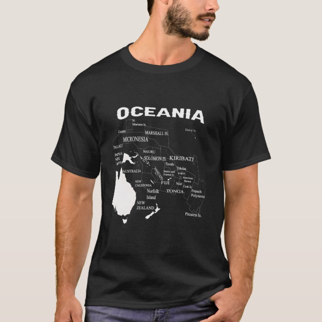 T-shirt Micronésie Carte Polynésie Carte Mélanésie Carte (Devant)