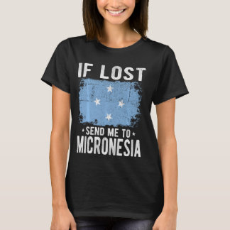 T-shirt Micronésie Drapeau Souvenir - Si perdu envoyez-moi