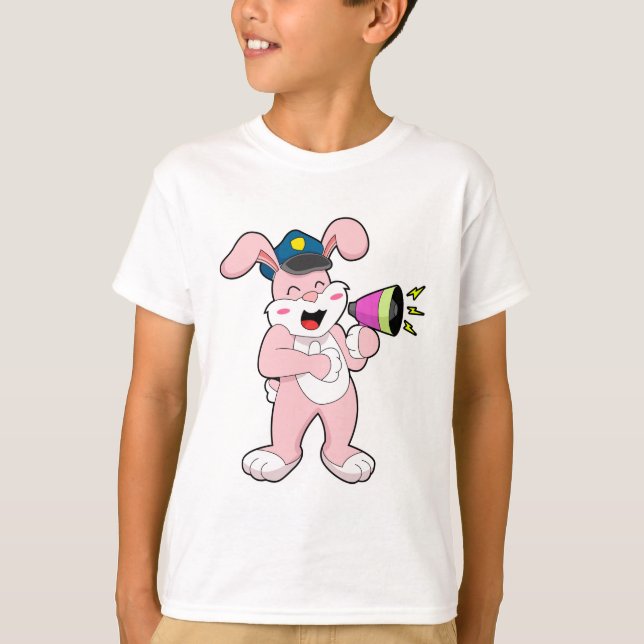 T-shirt Microphone de l'officier de police de Rabbit (Devant)