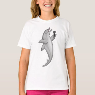 T-shirt Microphone Dolphin Singer