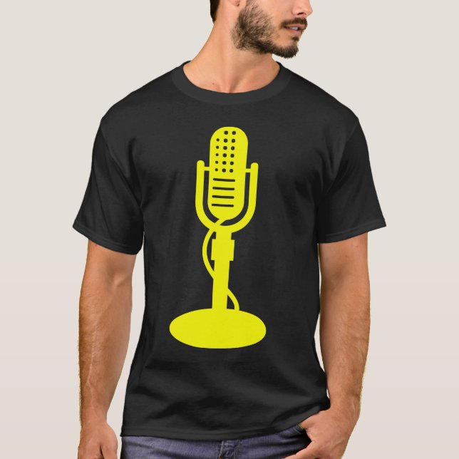 T-shirt Microphone - jaune (Devant)