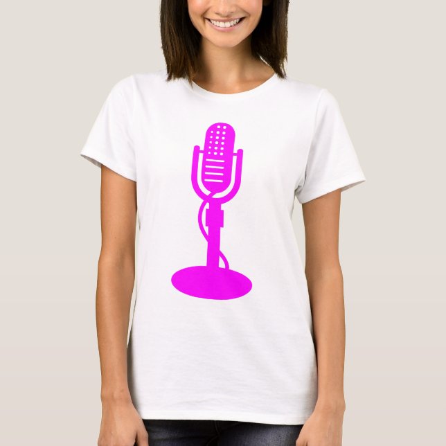 T-shirt Microphone - Magenta (Devant)