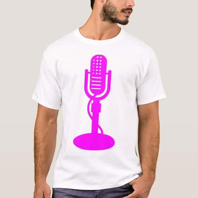 T-shirt Microphone - Magenta (Devant)