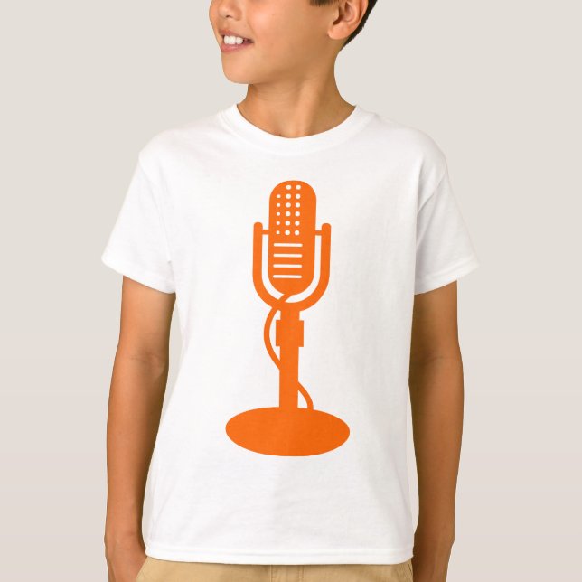T-shirt Microphone - orange (Devant)