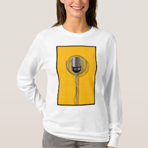 T-shirt Microphone Rétro sur Jaune Gras