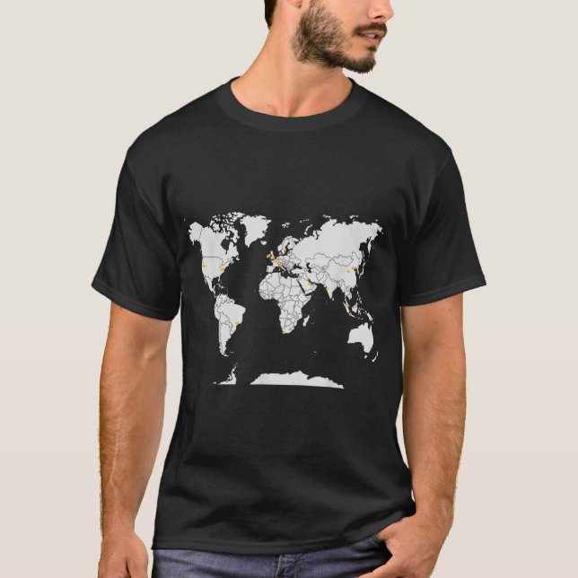 T-shirt Microservices AWS Dernières régions AWS sur la car (Devant)
